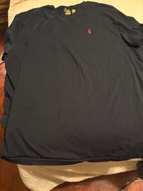 Polo by Ralph Lauren Navy V-Neck Shirt with Red Pony Logo